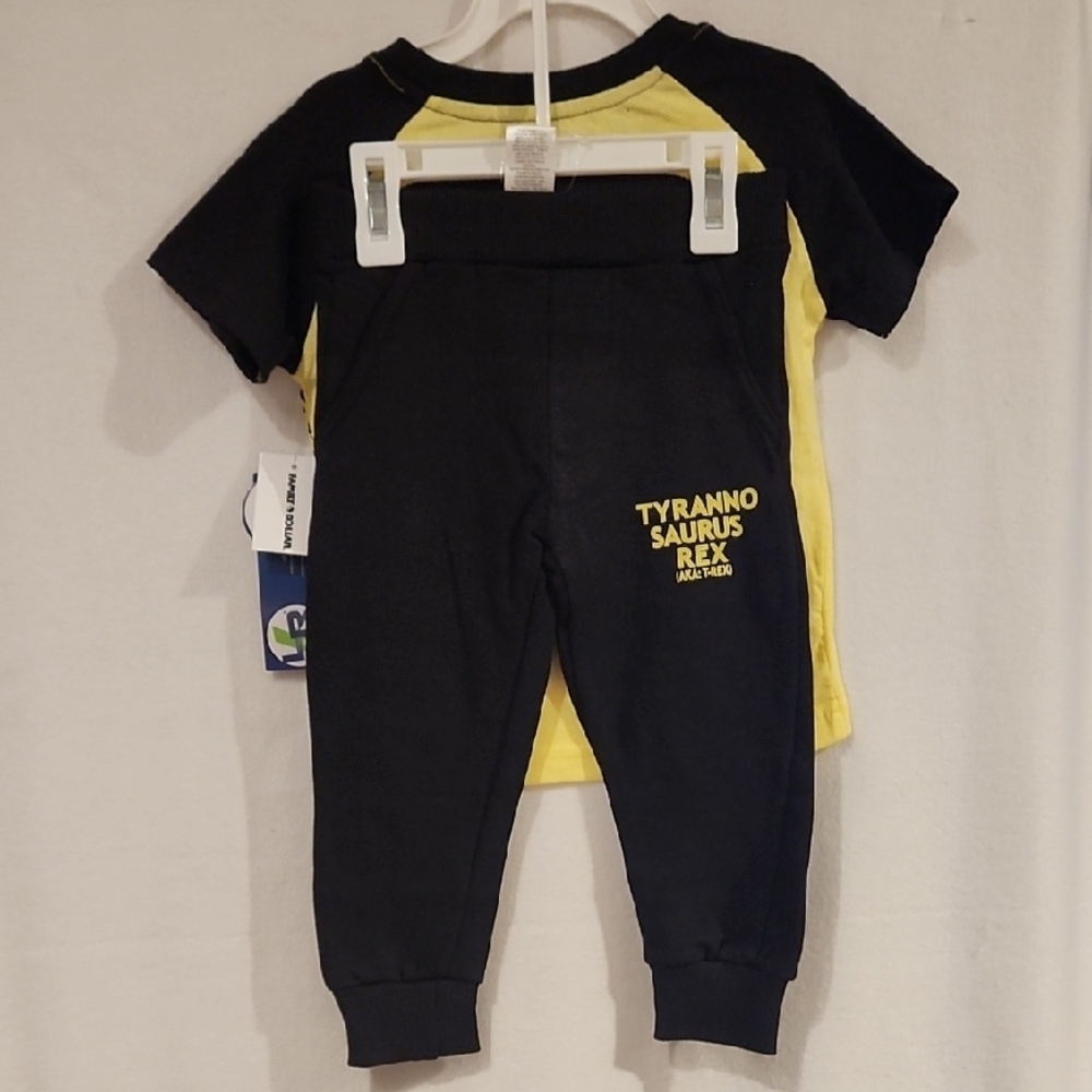 Kids 2pc. Dinosaur Graphic Matching Set - Yellow and Black - Picture 5 of 8